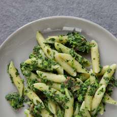 Penne with Creamed Greens and Pancetta