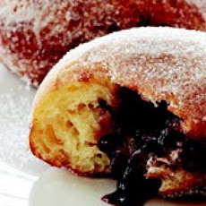 Raspberry Doughnuts with Vanilla Dipping Sauce