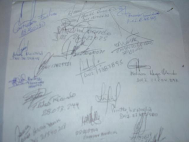 Firma de apoyo al reclamo de afiliados a osecac-octubre 3