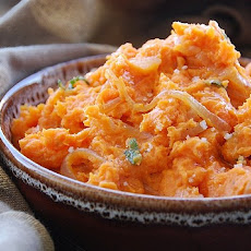 Olive Oil, Caramelized Onion, and Sage Mashed Sweet Potatoes