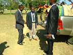 District commissioner of Choma(in the middle) witnessing donated equipment