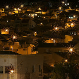 Neighbors at night  by Nikola Medjugorac - City,  Street & Park  Neighborhoods ( lights, neighbors, street, buildings, night )
