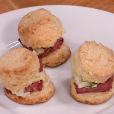 Irish Cheddar Scones with Corned Beef and Apple Slaw