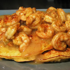 Easy Cajun Shrimp With Corn Flapjacks