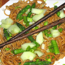 Sesame Chicken and Asparagus Pasta