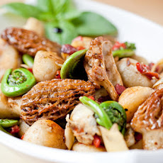 Pan-Fried Gnocchi with Morels and Fiddleheads