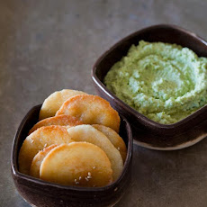 Edamame Dip with Homemade Japanese Rice Crakers (Senbei)