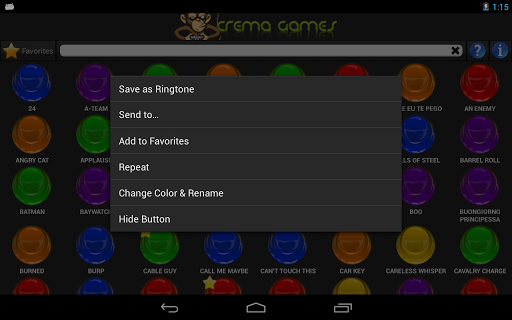 instant-buttons for android screenshot