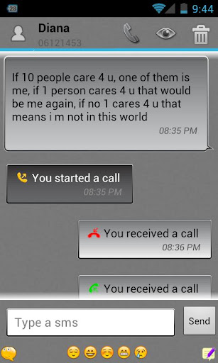 Secret Call SMS- Grey style