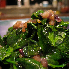 Wilted Spinach Salad w/ Balsamic Caramelized Red Onions