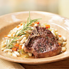 Lamb Chops with Rosemary Flageolets