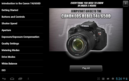 Guide Canon Rebel T4i