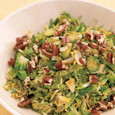 Shredded Brussels Sprouts with Pecans and Mustard Seeds