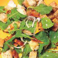 Seared Pear, Bacon and Arugula Panzanella
