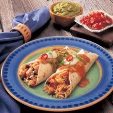 Double Cheddar & Chicken Burritos