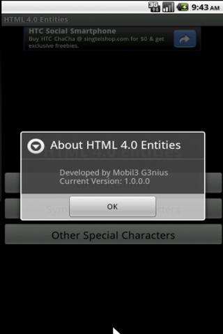 HTML 4.0 Entities