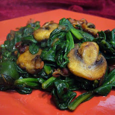 Sauteed Spinach, Mushrooms and Pancetta