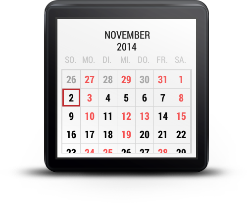 Android application Calendar For Wear OS (Android Wear) screenshort