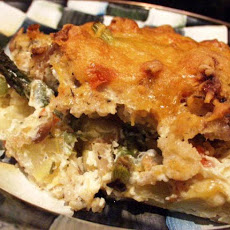 Savory Asparagus Bread Pudding