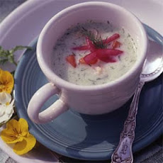 Cool as a Cucumber Soup with Shrimp