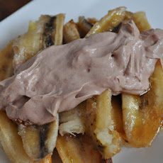 Roasted Bananas with Chocolate Yogurt Cream