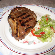 Grilled Rib Eye Steak & Red Onions