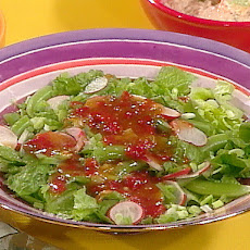 Green Salad with Red Pepper Relish Dressing