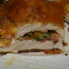Roasted Whole Chicken Breasts With Green Stuffing