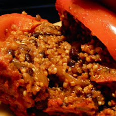 Black Bean, Mushroom & Quinoa Stuffed Bell Peppers