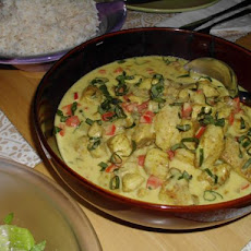 Thai Basil Chicken in Coconut-Curry Sauce