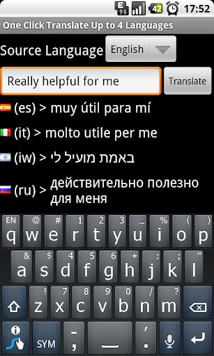One Click Translate 4 Langs.