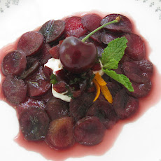 Carpaccio of Cherries with Creme Fraiche