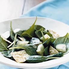 Spinach Salad with Tamarind Dressing and Pappadam Croutons