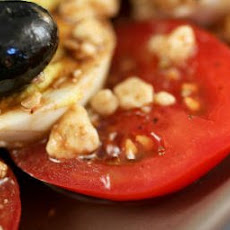 Tomato, Egg, and Olive Salad with Gorgonzola Vinaigrette