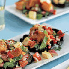 Panzanella-Topped Grilled Portobellos