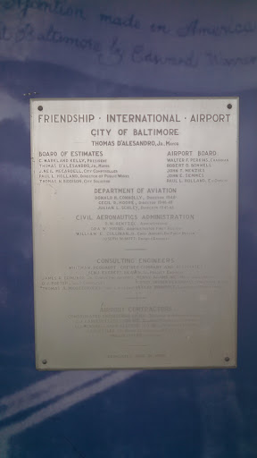 Friendship International Airport Plaque