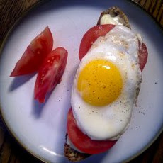 Tomato, Brie and Egg Crostini
