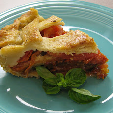 Parmesan Crusted Heirloom Tomato Caprese Pie