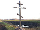 Крест на въезде в Костино-Отделец