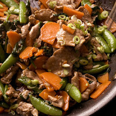Five-Spice Pork Stir-Fry with Sweet Potatoes and Snap Peas Recipe