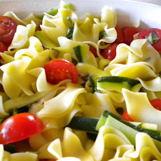 Cherry Tomatoes and Zucchini with Buttery Noodles