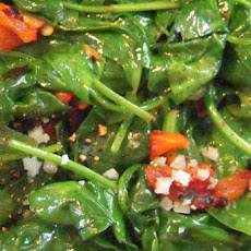Melt-in-your mouth Roasted Red Peppers and Baby Spinach