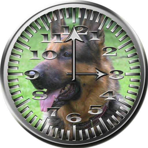 Dog 5 GermanShep Analog Clock LOGO-APP點子