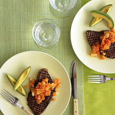 Steak with Spicy Papaya-Carrot Salsa