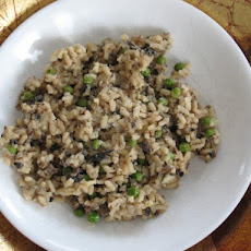 Wild Mushroom Risotto With Peas (Shrimp Too!)
