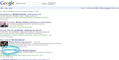 McCain America in google search