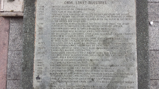 Milestone  Canal Street 1718 To 1977