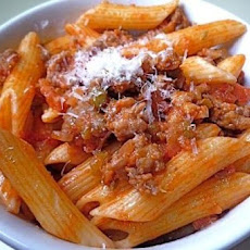 Chicken Sausage Rigatoni in a Spicy Vodka Sauce