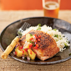 Pan-Seared Salmon with Pineapple-Jalapeno Relish