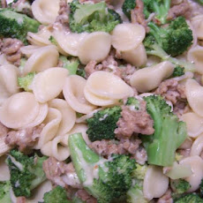 Broccoli, Sausage and Pasta Ears